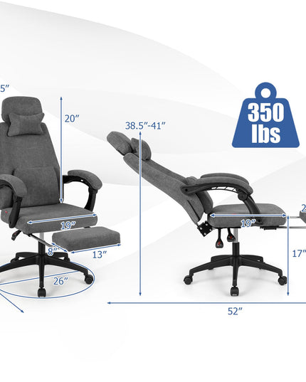 Giantex Reclining Office Chair with Padded Linkage Armrests