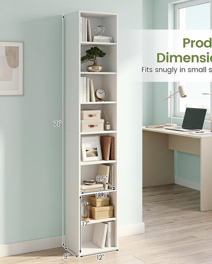 Giantex 8-Tier Slim Media Tower Rack for Home Office