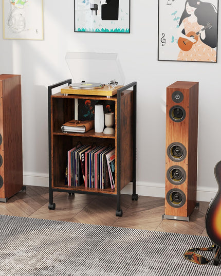 Giantex Record Player Stand with Charging Station