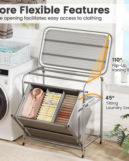 Giantex Laundry Sorter with Foldable Ironing Board