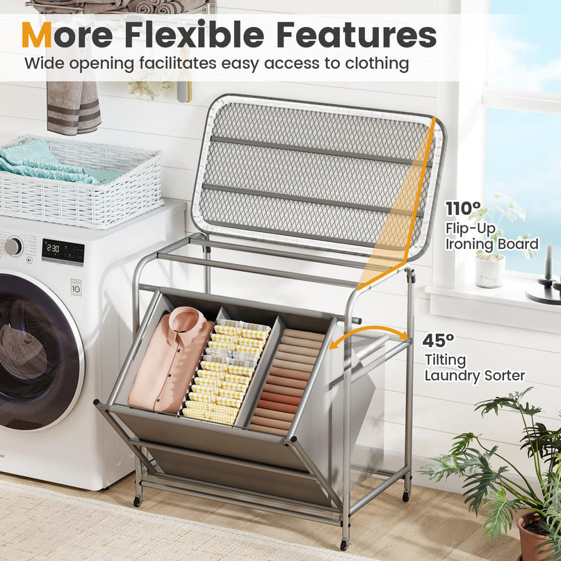 Giantex Laundry Sorter with Foldable Ironing Board