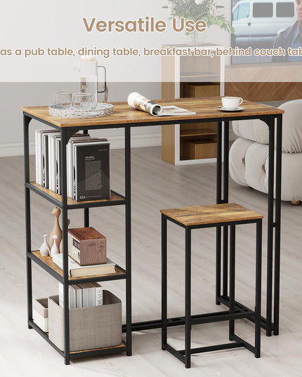 Giantex 3-Piece Dining Table Set for 2 for Small Place Apartment Living Room High Top Breakfast Nook Restaurant