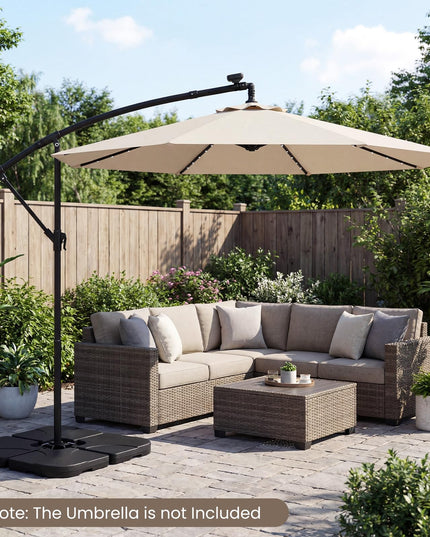 Pied de parasol déporté Giantex 4 pièces, à remplir, pour terrasse et piscine