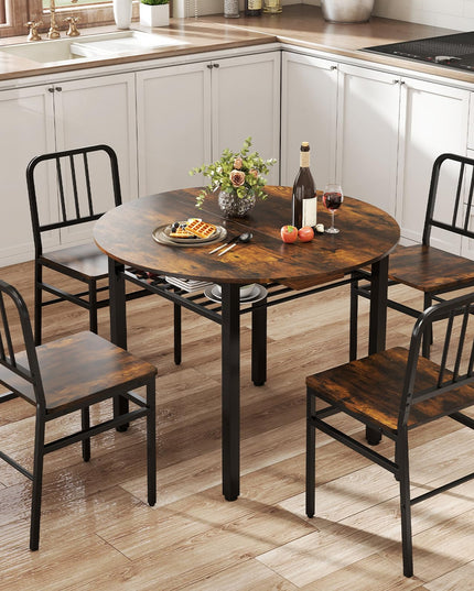 GIANTEX Metal Dining Chairs Set of 4 Industrial Kitchen Chairs