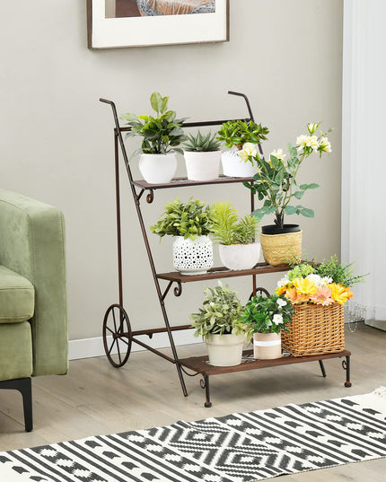 Giantex 3-Tier Metal Flower Cart