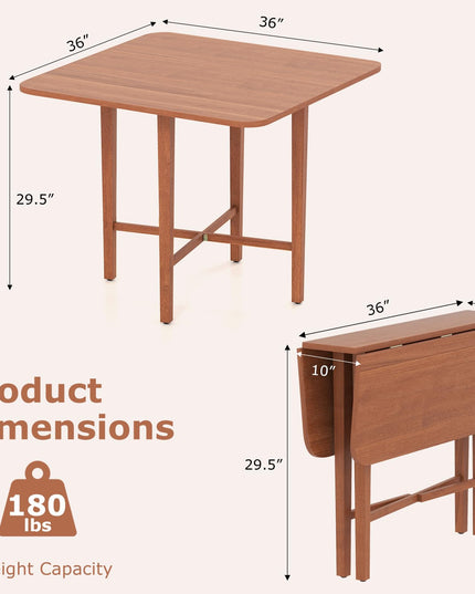 Giantex Table à Manger Extensible 91 cm avec Abattants, Piètement en X et Pieds en Bois d'Hévéa