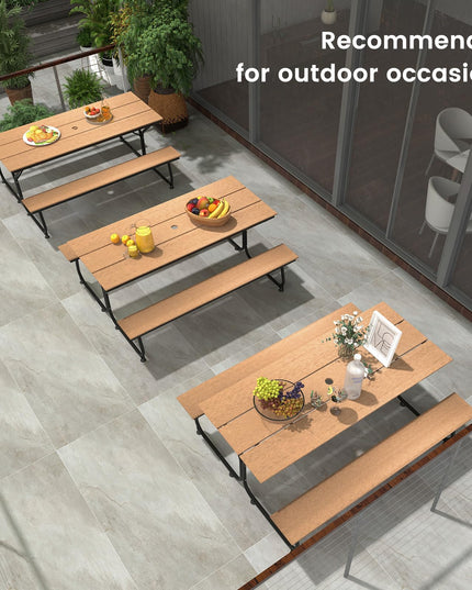 Giantex 6 FT Outdoor Picnic Table Bench Set for 6-8 People