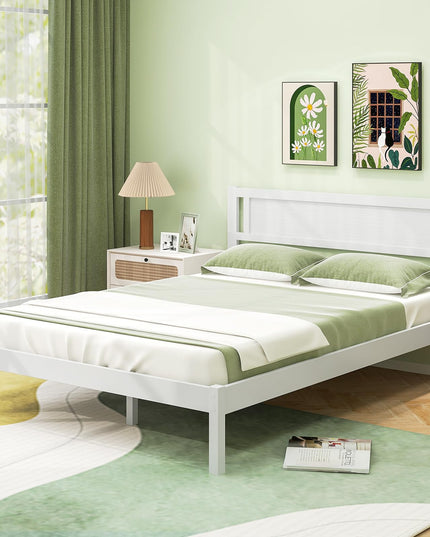 Giantex Wood Full Size Bed Frame with Headboard