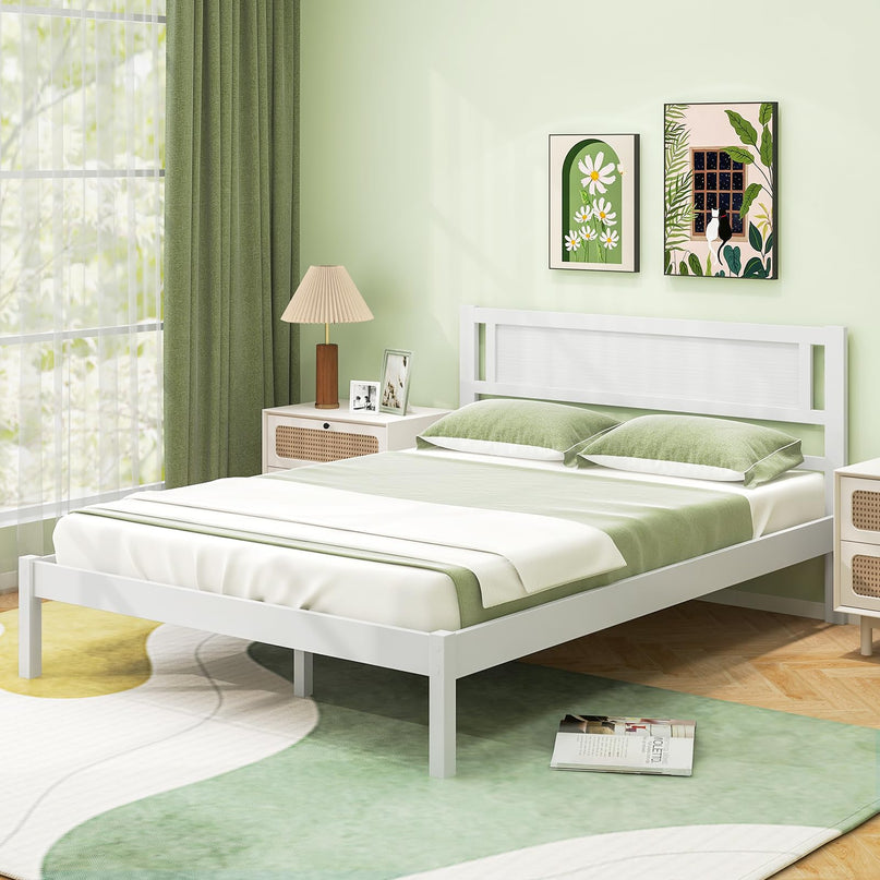 Giantex Wood Full Size Bed Frame with Headboard