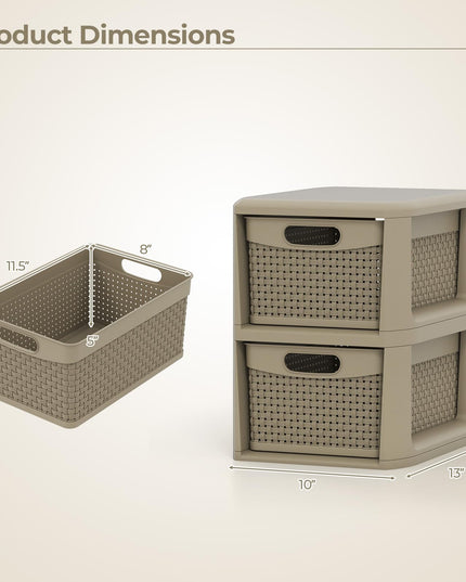 Giantex 2-Drawer Plastic Wicker Storage Organizer (1/2)
