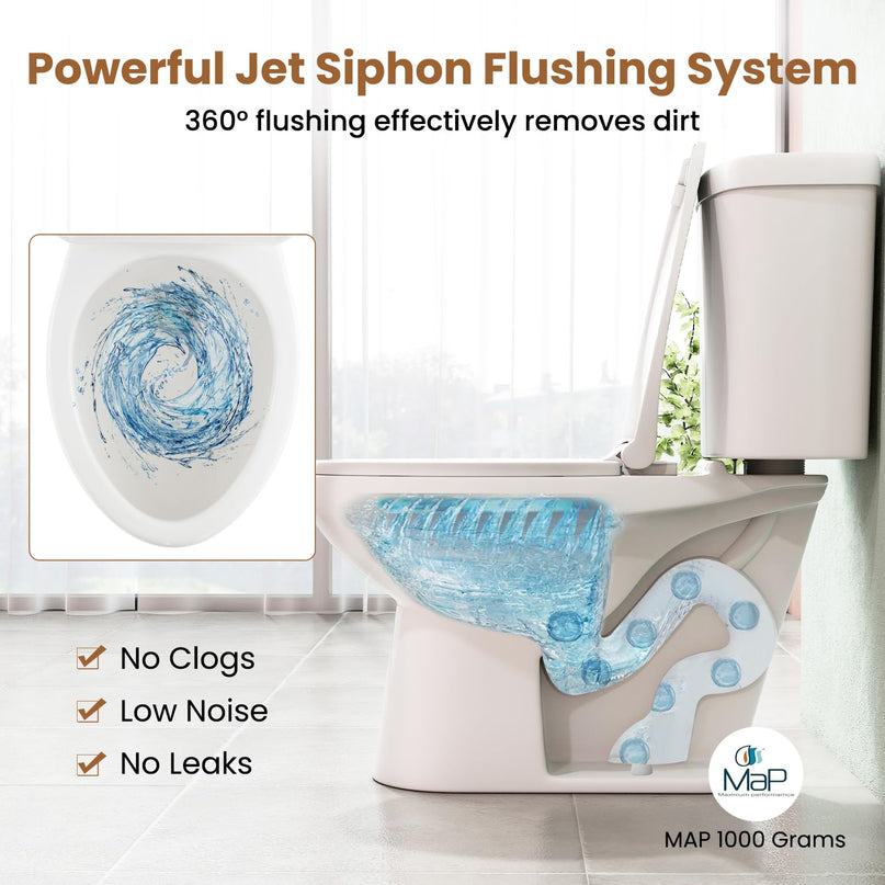 Giantex Two-Piece Elongated Toilet with 17.5" ADA Comfort Height Seat