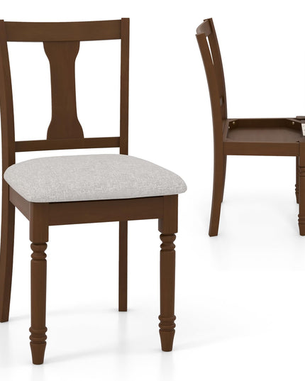 Giantex Wood Dining Chairs Set Farmhouse Dining Room Chair with Cushion Seat, Armless Wooden Dining Side Chairs