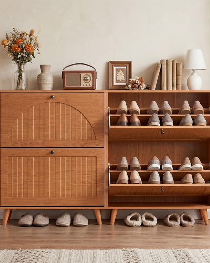 Giantex Shoe Storage Cabinet with 2 Flip Drawers