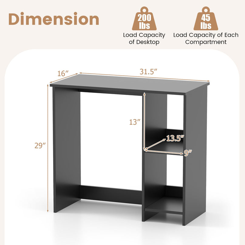 Giantex Small Desk with Storage for Small Spaces