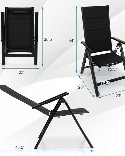 Giantex Patio Folding Dining Chair, Lightweight Outdoor Chair with Padded Seat