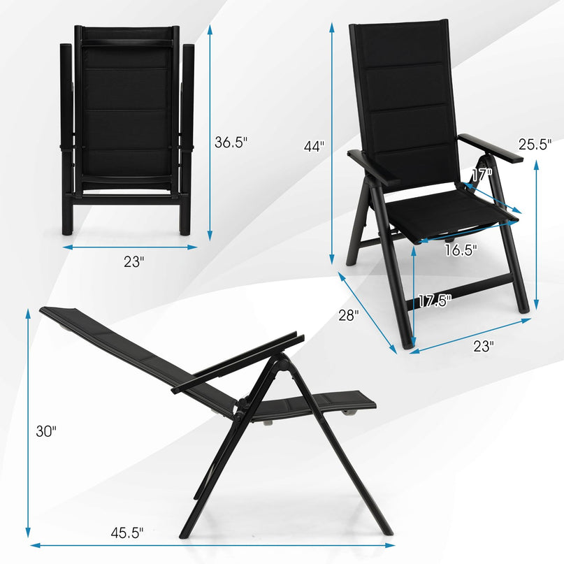 Giantex Patio Folding Dining Chair, Lightweight Outdoor Chair with Padded Seat