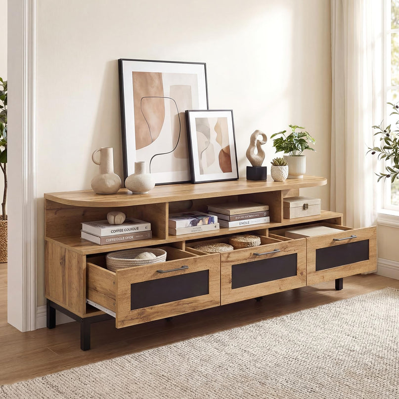 Meuble TV Giantex pour téléviseurs jusqu'à 75 pouces Meuble de divertissement
