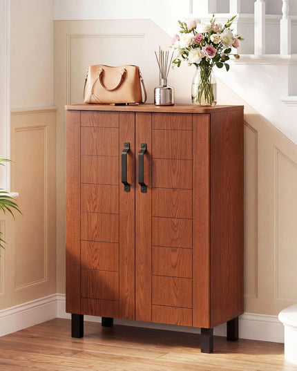 Giantex Armoire à chaussures à 5 niveaux | Meuble d'entrée autoportant en bois avec rangement