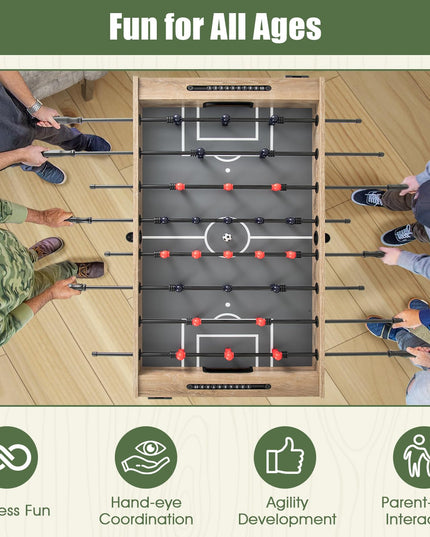 Giantex 54" Foosball Table Adult Size, Full Size Arcade Soccer Table Game w/2 Balls & 2 Cup Holders