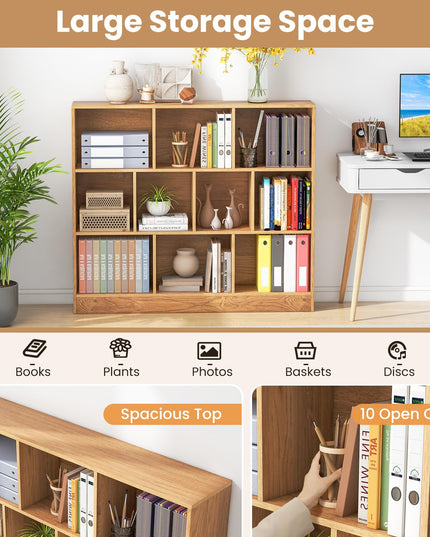 Giantex 4-Tier Freestanding Bookshelf with 10 Open Compartments ( 47.5" x 9.5" x 41" )
