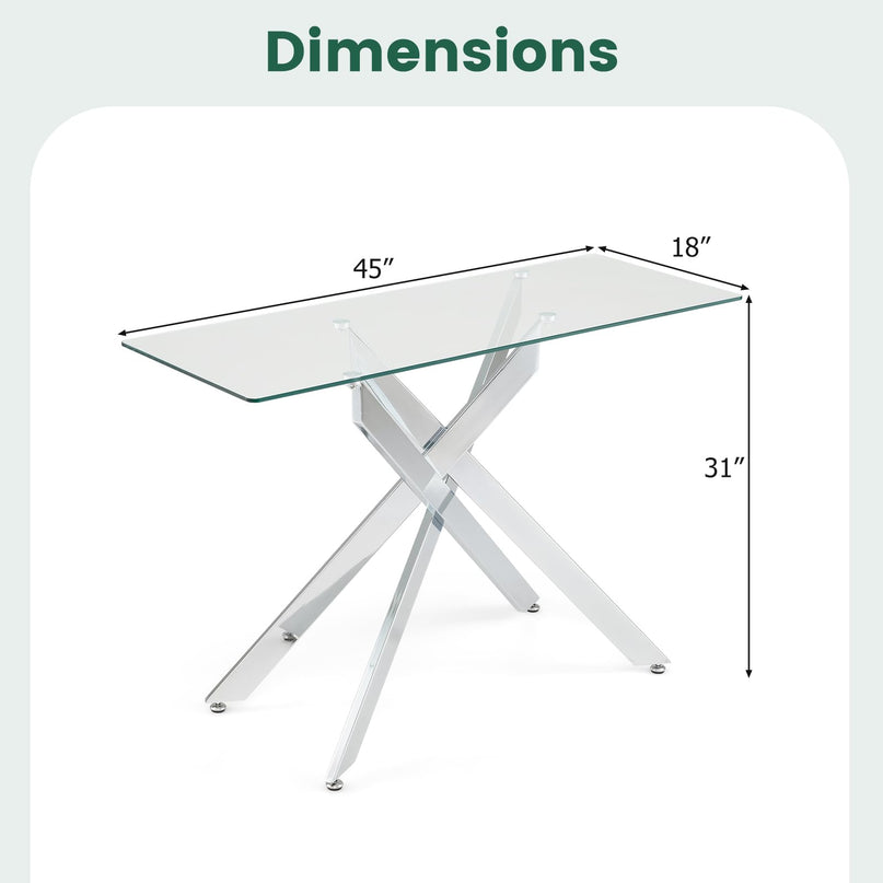 Table console en verre Giantex 45" pour salon