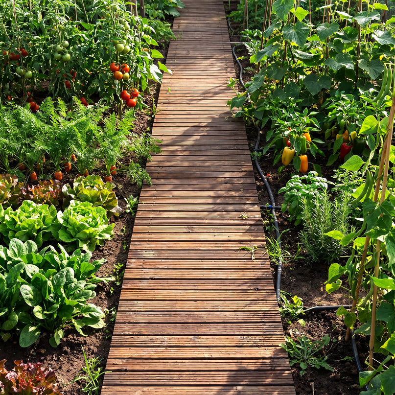 Giantex 12 FT Wooden Garden Pathway with Non-Slip Surface (1/2)