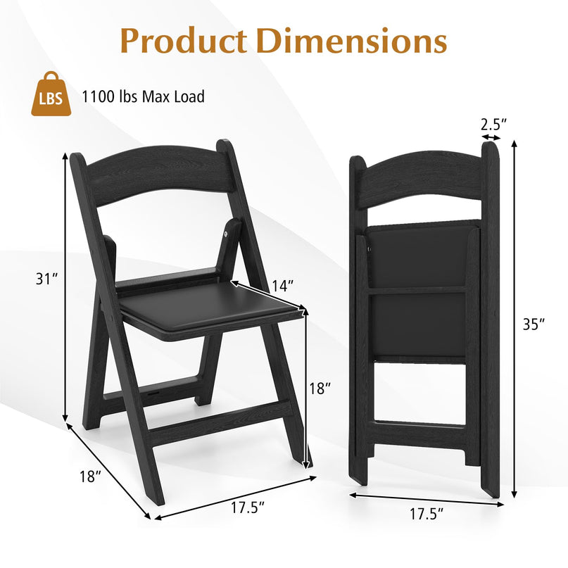 Giantex Portable Resin Event Chairs with Padded Seat