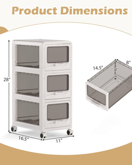 Giantex Rolling Storage Cart with Lockable Wheels