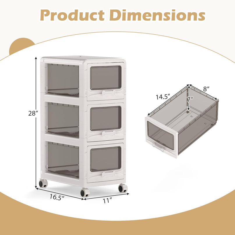 Giantex Rolling Storage Cart with Lockable Wheels