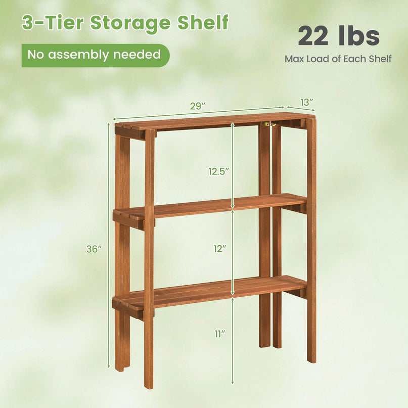 Giantex Foldable Plant Shelf for Garden Patio Balcony