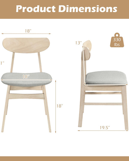 Giantex Wooden Upholstered Kitchen Chairs with Rubber Wood Legs (2/4)