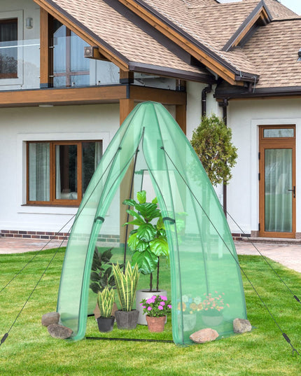 Giantex Portable Walk-in Greenhouse - 5.5’x5.5’x6’ PE Cover, Roll-up Zippered Door, Window