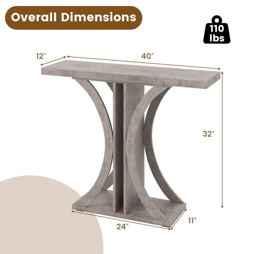Console rectangulaire Giantex 40" avec cadre géométrique pour entrée de couloir