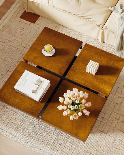 Giantex Table Basse Carrée 80 cm, Table d'Appoint Moderne du Milieu du Siècle