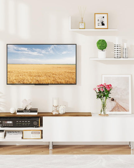 Giantex 80 Inch TV Stand and 2 Floating Shelves Set