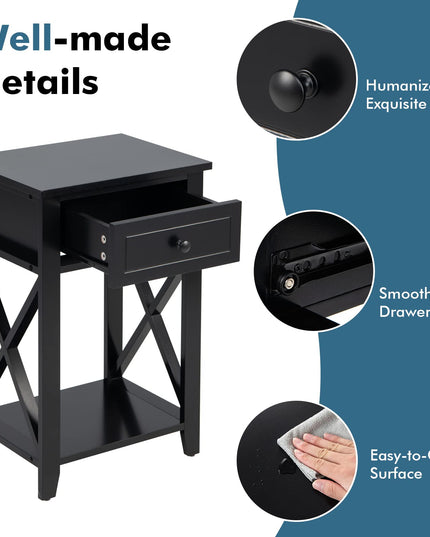 Giantex Modern X-Design Nightstand