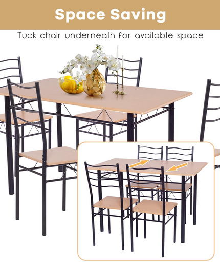 Giantex Modern 5 Piece Dining Table Set for 4 Chair
