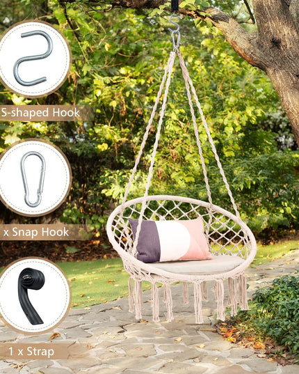 Hammock Chair Macrame Swing - Giantex
