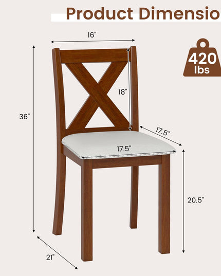 Giantex Wooden Dining Chairs Set of 2/4 for Living Room