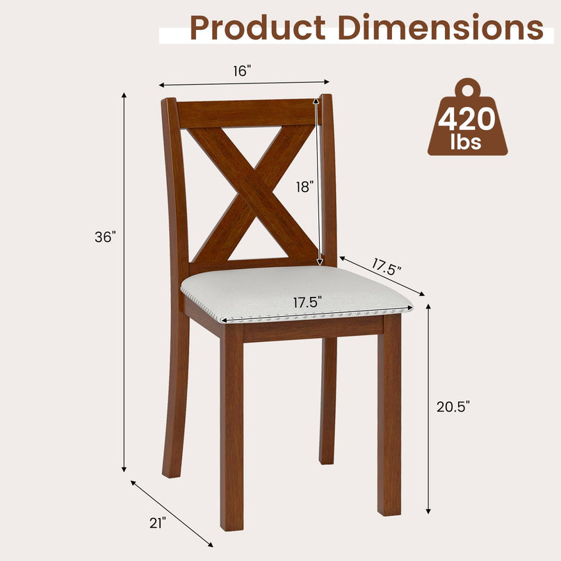 Giantex Wooden Dining Chairs Set of 2/4 for Living Room