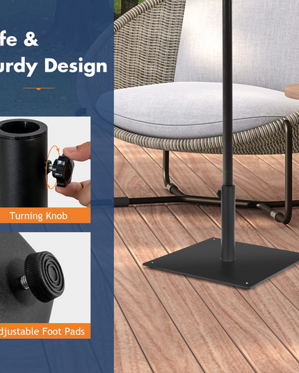 Giantex 35lbs Patio Umbrella Base, Suitable for 1.6''-1.9'' Umbrella Poles (20'' x 20'')