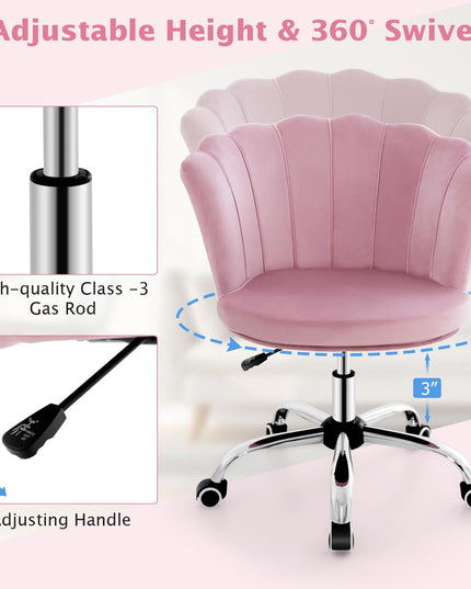 Giantex Velvet Office Desk Chair Pink