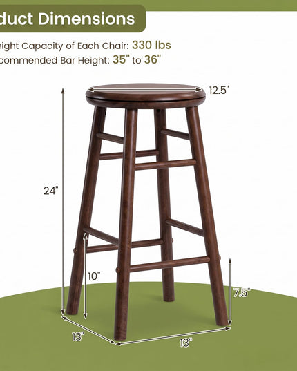 GIANTEX 24 Inch/29 Inch Round Swivel Bar Stools Set of 2/4