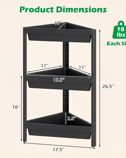 Giantex 3-Tier Corner Shelf 2-Pack Shower Caddy