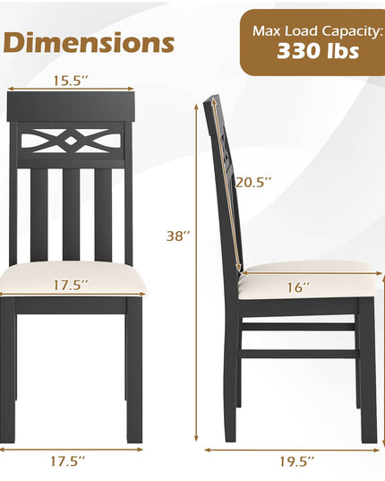 Giantex Chaises de salle à manger en bois, lot de 2 ou 4, pour cuisine et salon