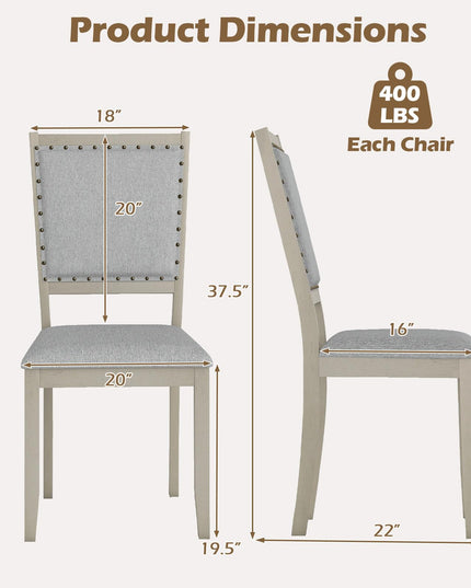 Giantex Farmhouse Dining Chairs Set of 2/4 for Dining Room Living Room Restaurant