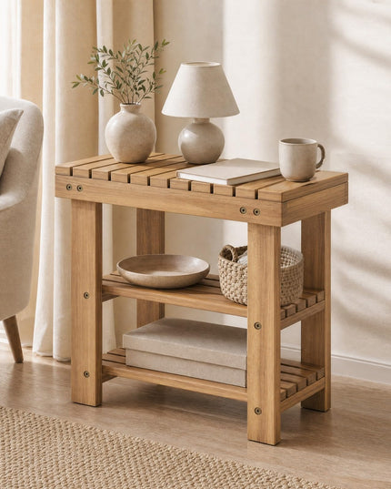 GIANTEX 3-Tier Wooden Shoe Rack Bench