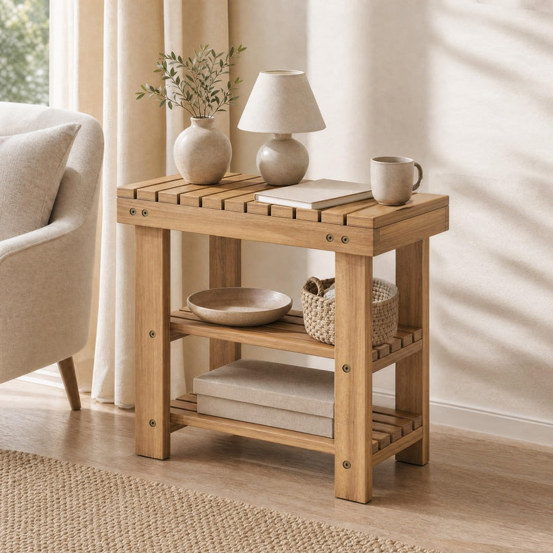 GIANTEX 3-Tier Wooden Shoe Rack Bench