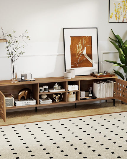 Grand meuble TV Giantex avec rangement | Meuble TV moderne pour téléviseur de 60 à 80 pouces