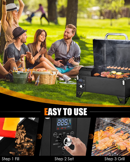 Giantex Portable Pellet Smoker Grill Set, 8-in-1 Electric Tabletop Pellet Grill